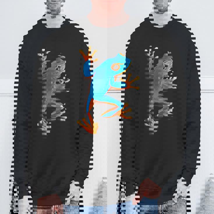 カエルの恋人-青いカエル スウェットシャツ 高齢者への贈り物