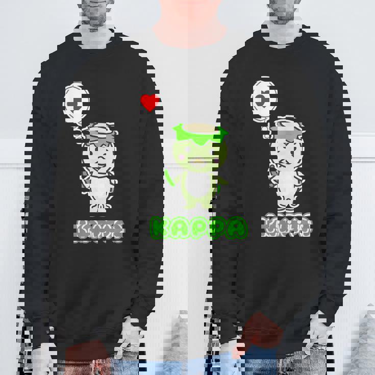 カッパくん『ハート』河童【どうぶつフレンズ】妖怪 ゆるくて かわいい キャラクター イラスト スウェットシャツ 高齢者への贈り物