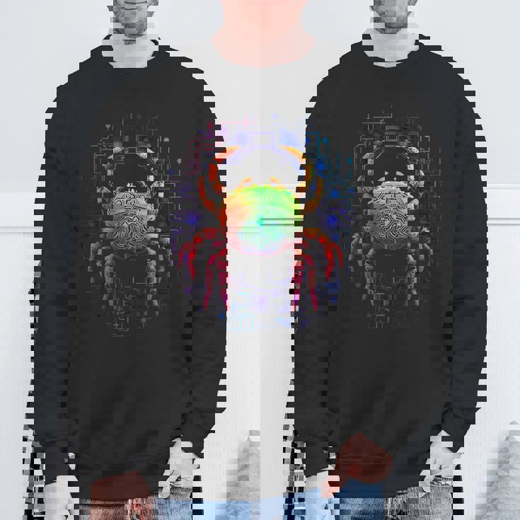 カニ曼荼羅動物モチーフアートカニ スウェットシャツ 高齢者への贈り物