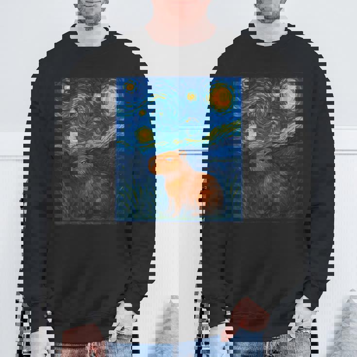 カピバラヴァンゴッホスターリーナイト スウェットシャツ 高齢者への贈り物