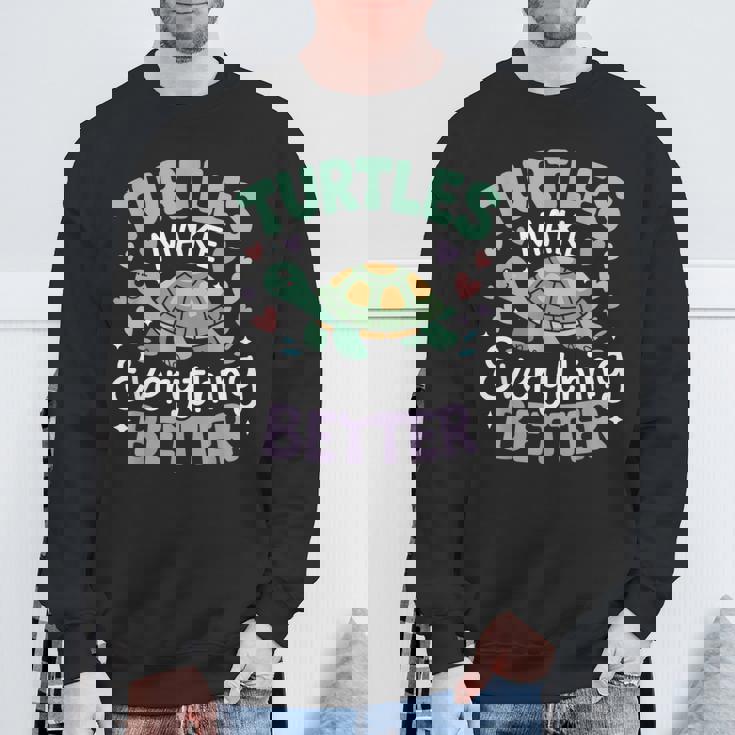 カメがすべてを良くするかわいい陸亀 スウェットシャツ 高齢者への贈り物