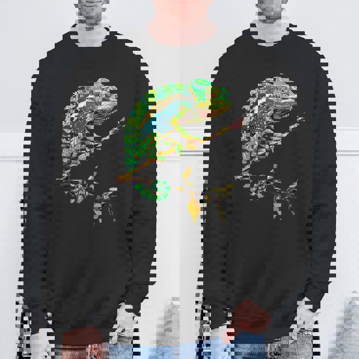 カメレオン トカゲ 爬虫類 カメレオン イグアナ トカゲ カメレオン スウェットシャツ 高齢者への贈り物