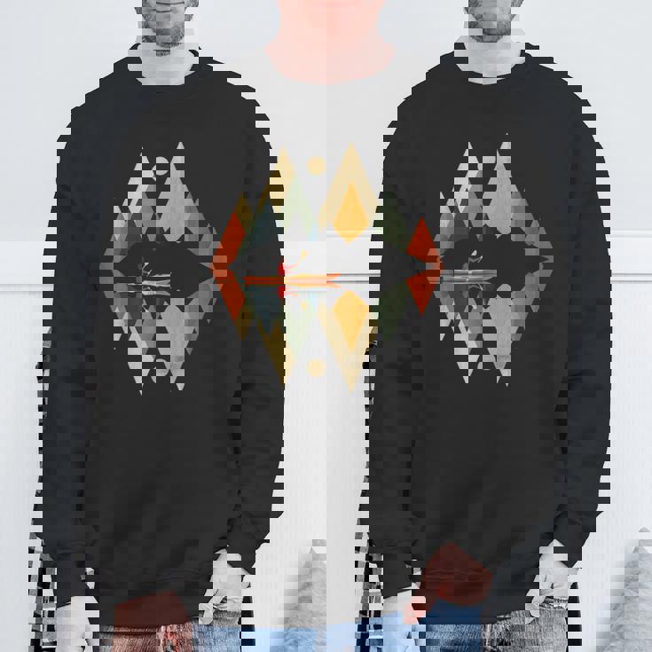 カヤック ヴィンテージ レトロ 山 カヌー カヌー カヤック スウェットシャツ 高齢者への贈り物