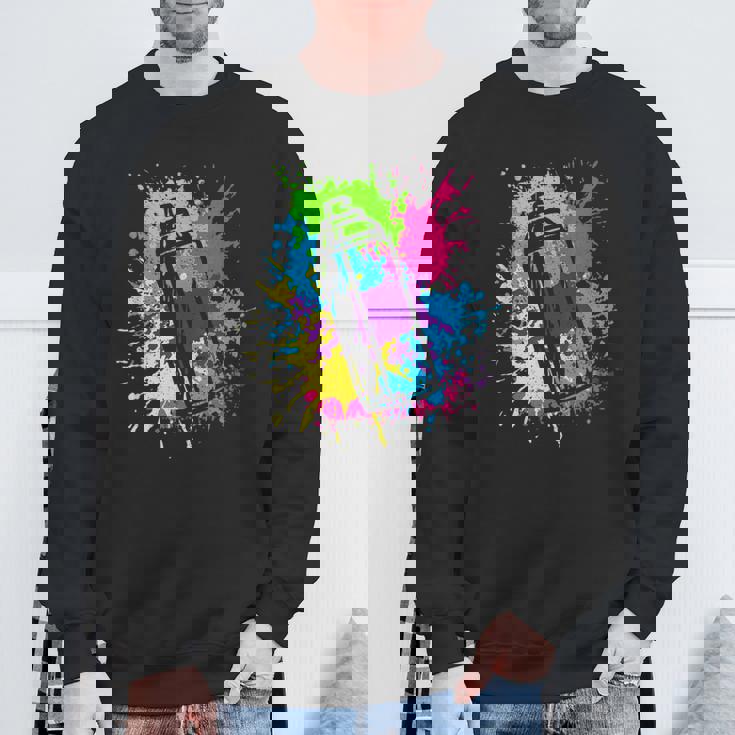 カラフル グラフィティグラフィックスプレーペンキの缶ストリートアートアーティスト スウェットシャツ 高齢者への贈り物