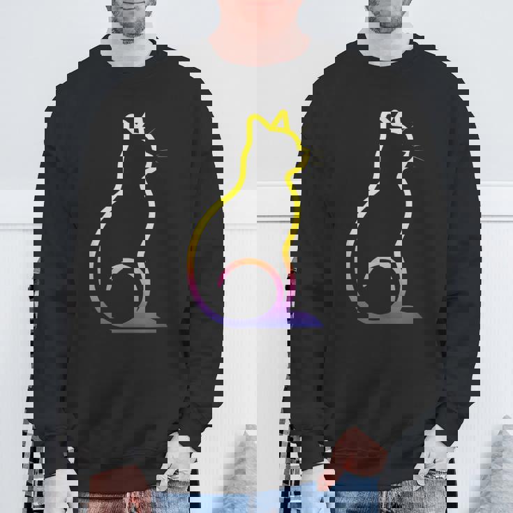 カラフルなかわいい猫 足 スウェットシャツ 高齢者への贈り物