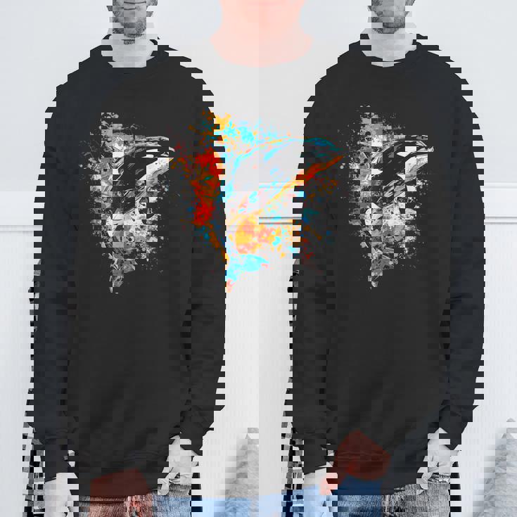 カラフルなシャチ スウェットシャツ 高齢者への贈り物