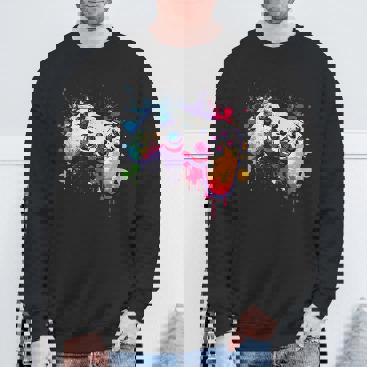 カラフルなビデオゲームコントローラー ジョイスティック コンソール スウェットシャツ 高齢者への贈り物