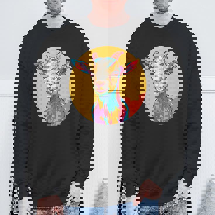 カラフルなヤギ スウェットシャツ 高齢者への贈り物