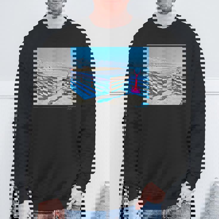 カリフォルニアの桟橋からのカラフルな海の景色 スウェットシャツ 高齢者への贈り物