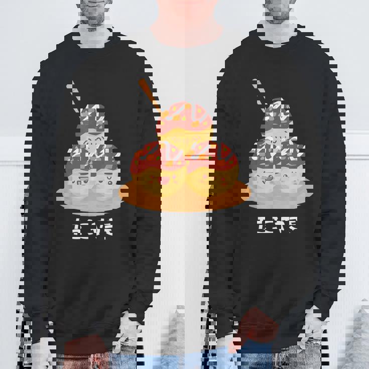 カワイイ たこ焼き 和 大阪 日本食 ひらがな 文字 スウェットシャツ 高齢者への贈り物