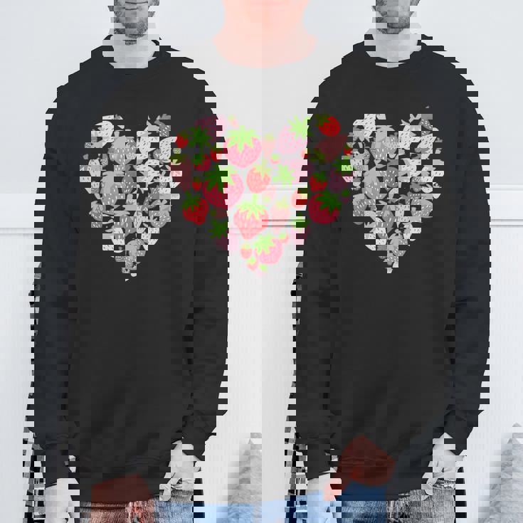 カワイイ ストロベリーハート コテージコア エステ ストロベリー スウェットシャツ 高齢者への贈り物