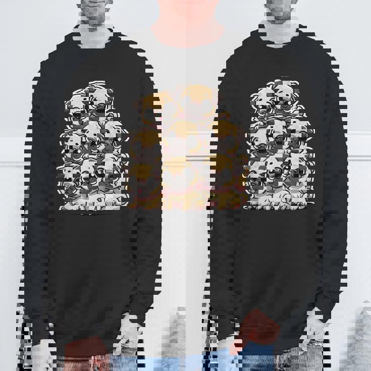 カワイイアニメ パグ 犬 キッズ ガールズ スウェットシャツ 高齢者への贈り物