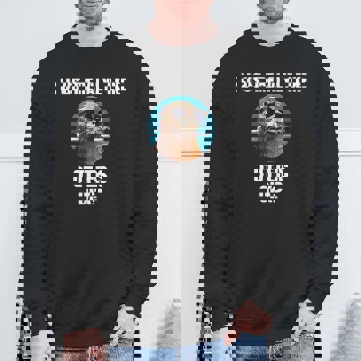 カワウソ 動物 カワウソ スウェットシャツ 高齢者への贈り物