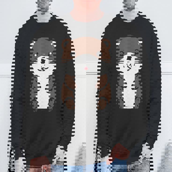 カワウソの赤ちゃん 動物 かわいい シンプルな小さなカワウソ スウェットシャツ 高齢者への贈り物