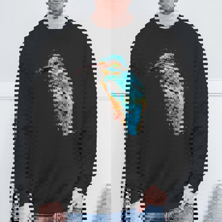 カワセミ 鳥 野生動物 動物 水彩 芸術的 ペインティング スウェットシャツ 高齢者への贈り物