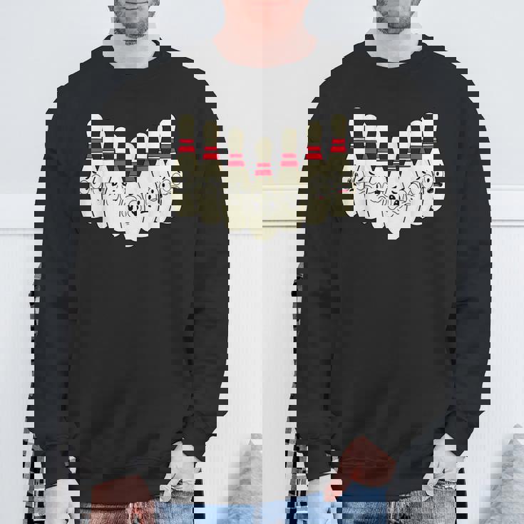 カートゥーン ボウリング 面白い 怖い ボウリング スウェットシャツ 高齢者への贈り物