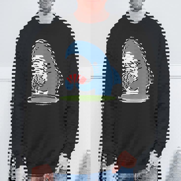 カード遊びをするサメ スウェットシャツ 高齢者への贈り物