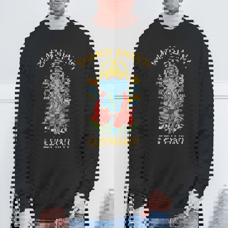 ガネーシャ ヨガ シャンティ 象 ブッダ 象 スウェットシャツ 高齢者への贈り物