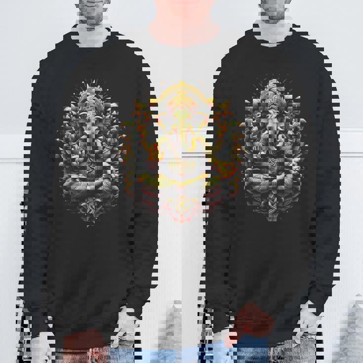 ガネーシュ ヨガ ヒンドゥー教 象 神 ガネーシャ プージャ ナマステ スウェットシャツ 高齢者への贈り物