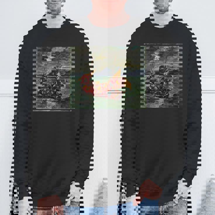 ガリラヤの海のキリスト ユージン・ドラクロワ スウェットシャツ 高齢者への贈り物