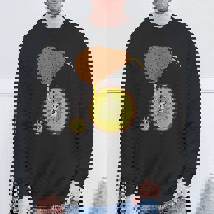 キウイフルーツバイクのキウイ鳥 スウェットシャツ 高齢者への贈り物