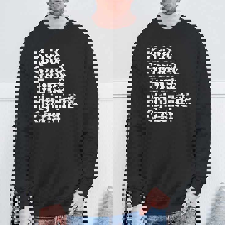 キック&スネア&トムズ&ハイハット&クラッシュドラムセットテキスト スウェットシャツ 高齢者への贈り物