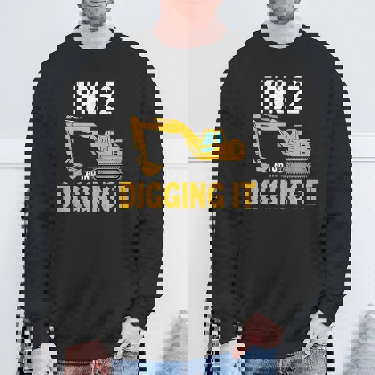 キッズ I'm 2 And Digging It 男の子向けのかわいいショベルデザイン スウェットシャツ 高齢者への贈り物