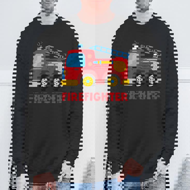 キッズ 消防車消防車 スウェットシャツ 高齢者への贈り物