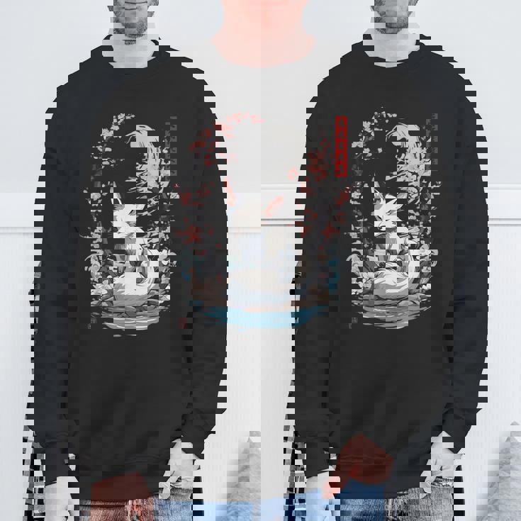 キツネ 妖怪 白狐 幽霊 浮世絵 ヴィンテージ スウェットシャツ 高齢者への贈り物