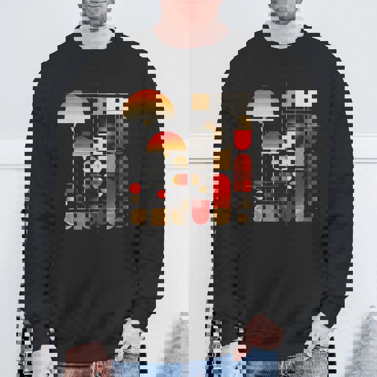 キノコ 幾何学 アート イラスト グラフィック キノコ スウェットシャツ 高齢者への贈り物