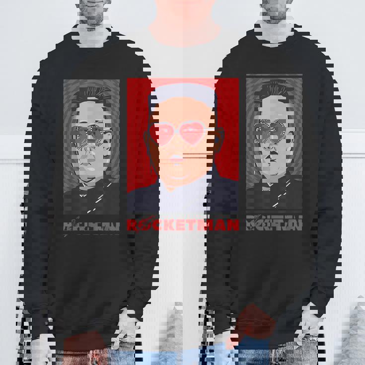 キム・ジョンウン、ファニー・ロケットマン・パロディ・ロックンロール スウェットシャツ 高齢者への贈り物