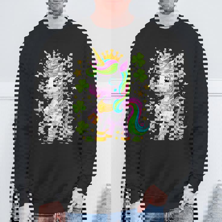 キュート レプリコーン ユニコーン シャムロック 聖パトリックデー ガールズ キッズ スウェットシャツ 高齢者への贈り物