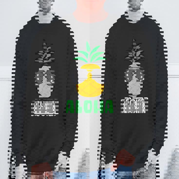 キュートなアロハパイナップルサングラス ハワイアンティキ スウェットシャツ 高齢者への贈り物