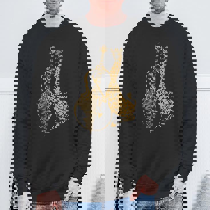 キリン 演奏 チェロ おもしろい 動物 チェリスト ロック ミュージシャン アート スウェットシャツ 高齢者への贈り物