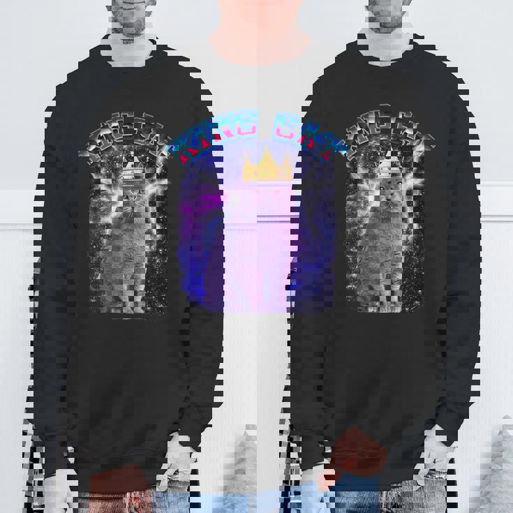 キングキャット ギャラクシーのブリティッシュショートヘア猫 子猫猫 スウェットシャツ 高齢者への贈り物