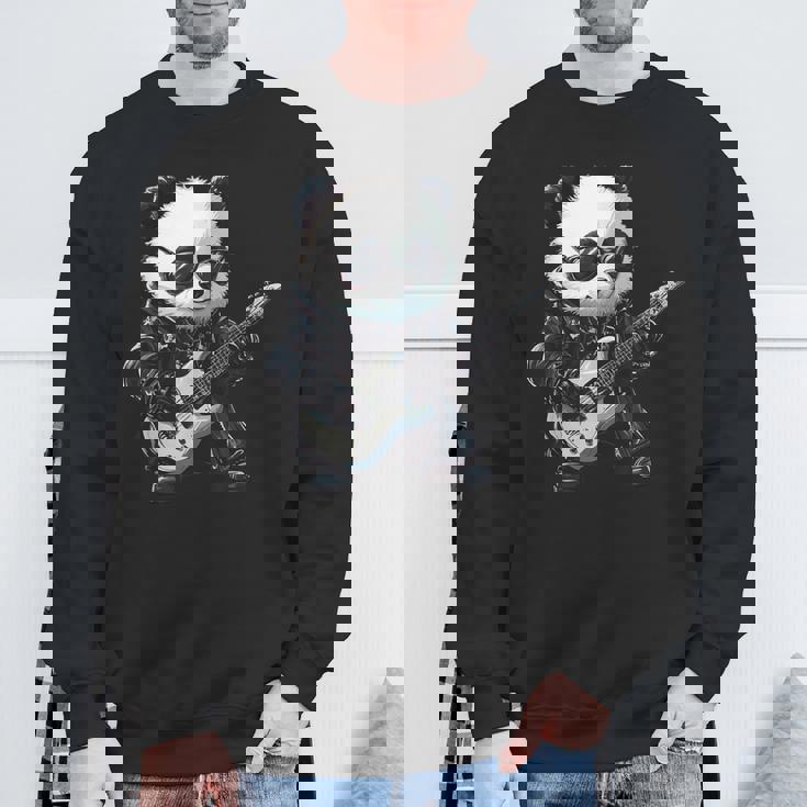 ギター ロック音楽を備えたヘビー ロック メタル パンダ スウェットシャツ 高齢者への贈り物