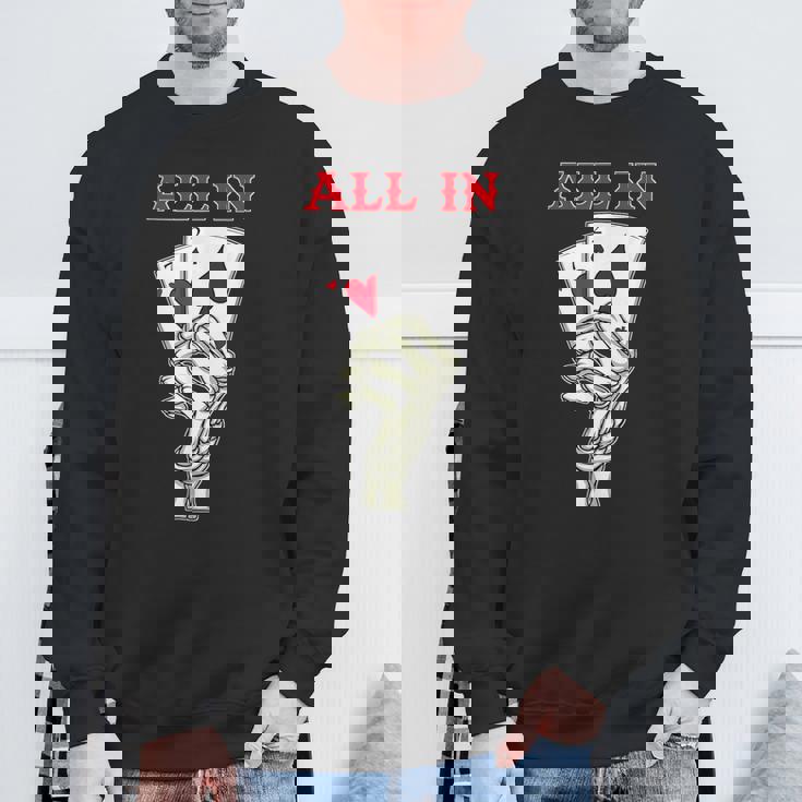 ギャンブル ポーカー プレーヤー スケルトン ハンド ポーカー カード 7 2 ポーカー スウェットシャツ 高齢者への贈り物