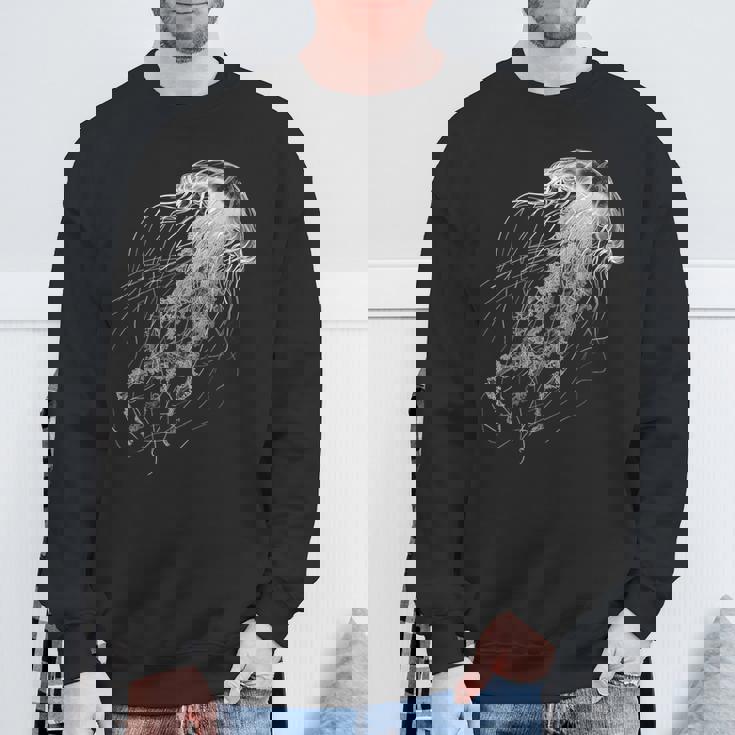 クラゲ 動物 モチーフ イラスト クラゲ スウェットシャツ 高齢者への贈り物