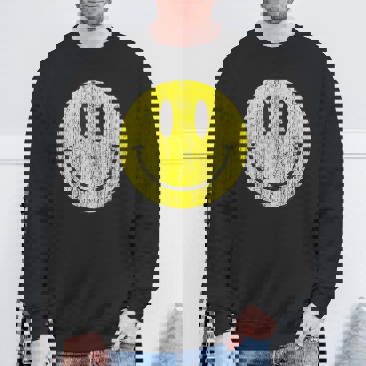 クラシック スマイリーシャツ アンティーク調 80年代風 アシッドハウス アイコン 顔文字 スウェットシャツ 高齢者への贈り物