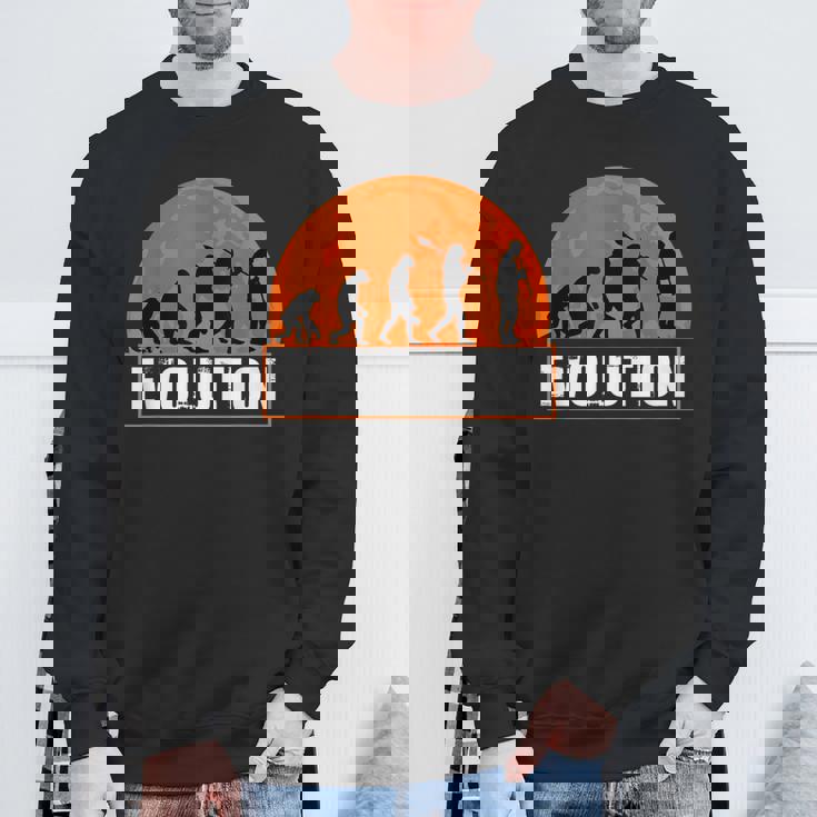 クラリネット奏者、面白いクラリネット 人類の進化 スウェットシャツ 高齢者への贈り物