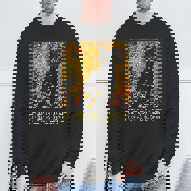 クリムト絵画の黒猫、猫好き、アーティスト美術学生 スウェットシャツ 高齢者への贈り物