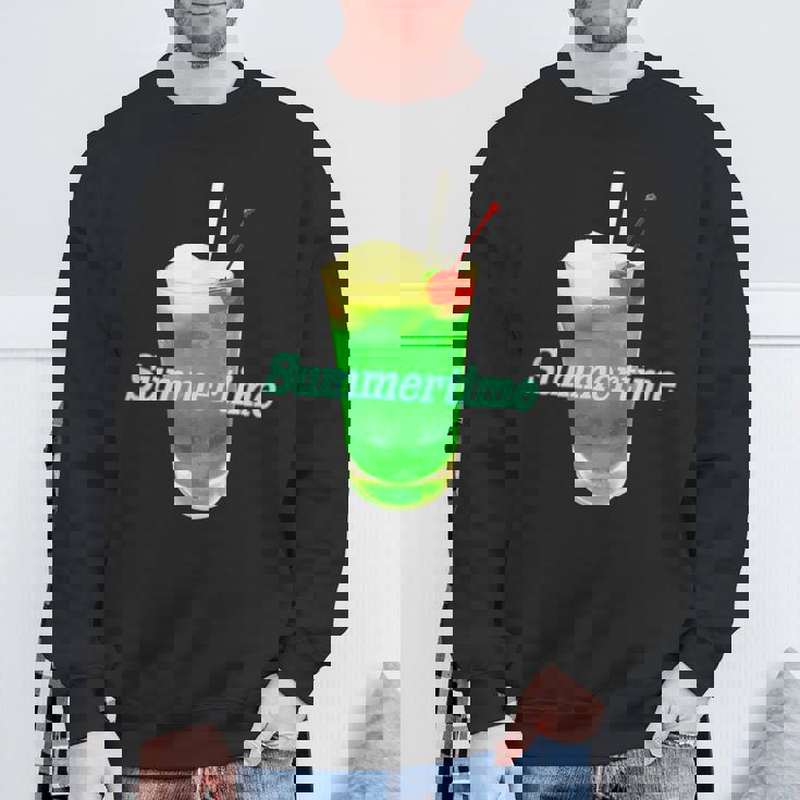 クリームソーダ・夏【 サマータイム 】メロンソーダ 緑 リゾート・夏 大好き 昭和 レトロ スウェットシャツ 高齢者への贈り物