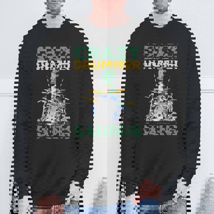 クレイジードラマー ザウルス ドラムプレーヤー ドラム 音楽プレーヤー 恐竜 スウェットシャツ 高齢者への贈り物