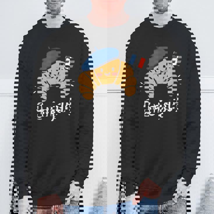 クロワッサン フランス語格言 フランス ベーキング 朝食 面白い スウェットシャツ 高齢者への贈り物