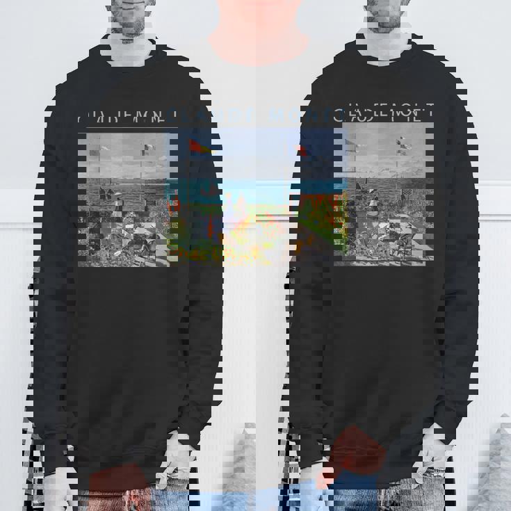 クロード モネ 面白いtシャツ アート サンタドレスの庭園 絵画 メンズ レディース 面白い 服 油彩画 スウェットシャツ 高齢者への贈り物