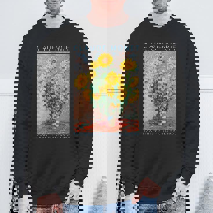 クロード モネ 面白いtシャツ 花 名作 アート ひまわりのブーケ 絵画 メンズ レディース 面白い 服 スウェットシャツ 高齢者への贈り物