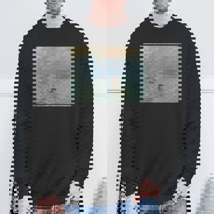 クロード・モネの印象、ソレイユ・レヴァント レトロtシャツ スウェットシャツ 高齢者への贈り物