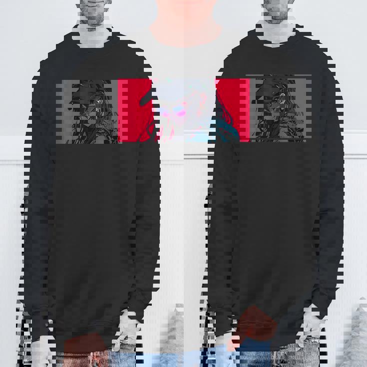 クールでかわいいアニメガールカラフルなデザインサングラス付き スウェットシャツ 高齢者への贈り物