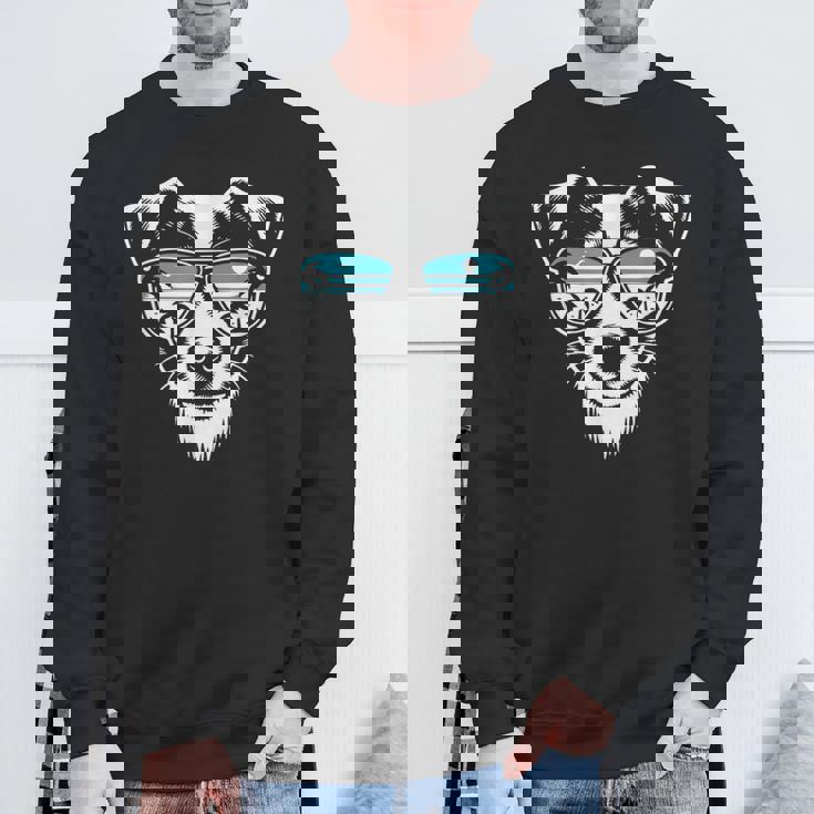 クールなジャック ラッセル テリア犬サングラス グラフィック デザイン スウェットシャツ 高齢者への贈り物