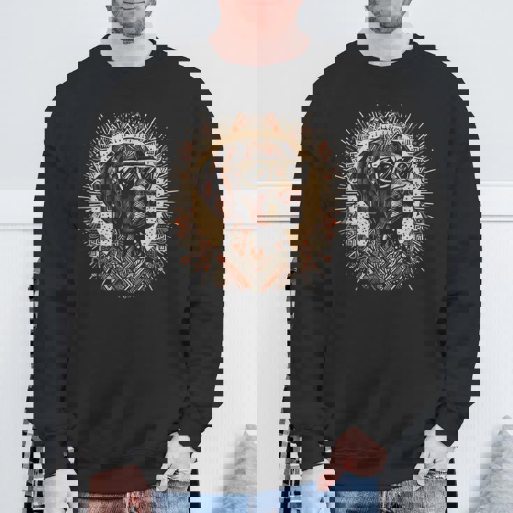 クールなジャーマンショートヘアポインタードッグトライバルアートスタイル スウェットシャツ 高齢者への贈り物